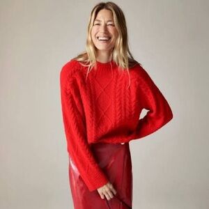 J.CREW Cable-knit Rollneck Red Size S